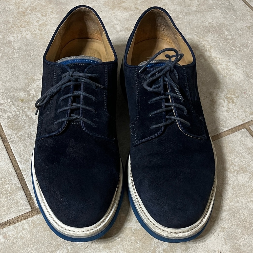 Harmont & Blaine Dark Blue Suede Oxfords